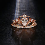 Crystal Heart Crown Rings For Women New Lover - jewelery-light