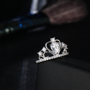 Crystal Heart Crown Rings For Women New Lover - jewelery-light