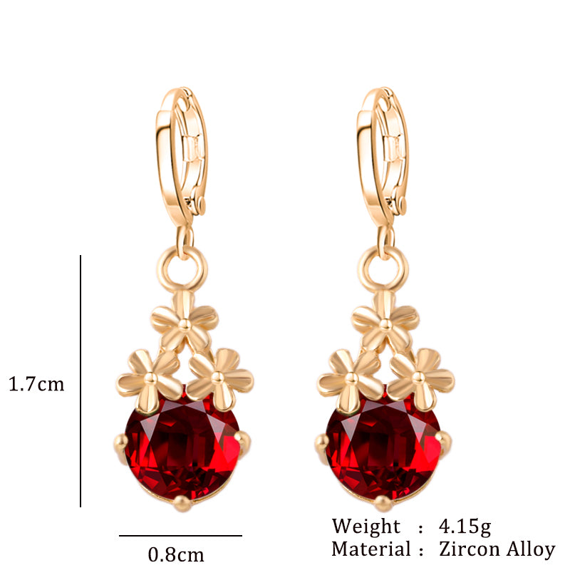 New Crystal Flower Drop Earrings - jewelery-light
