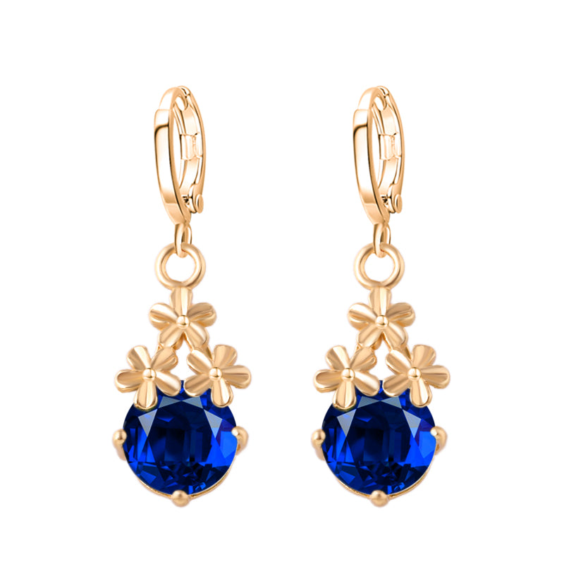 New Crystal Flower Drop Earrings - jewelery-light