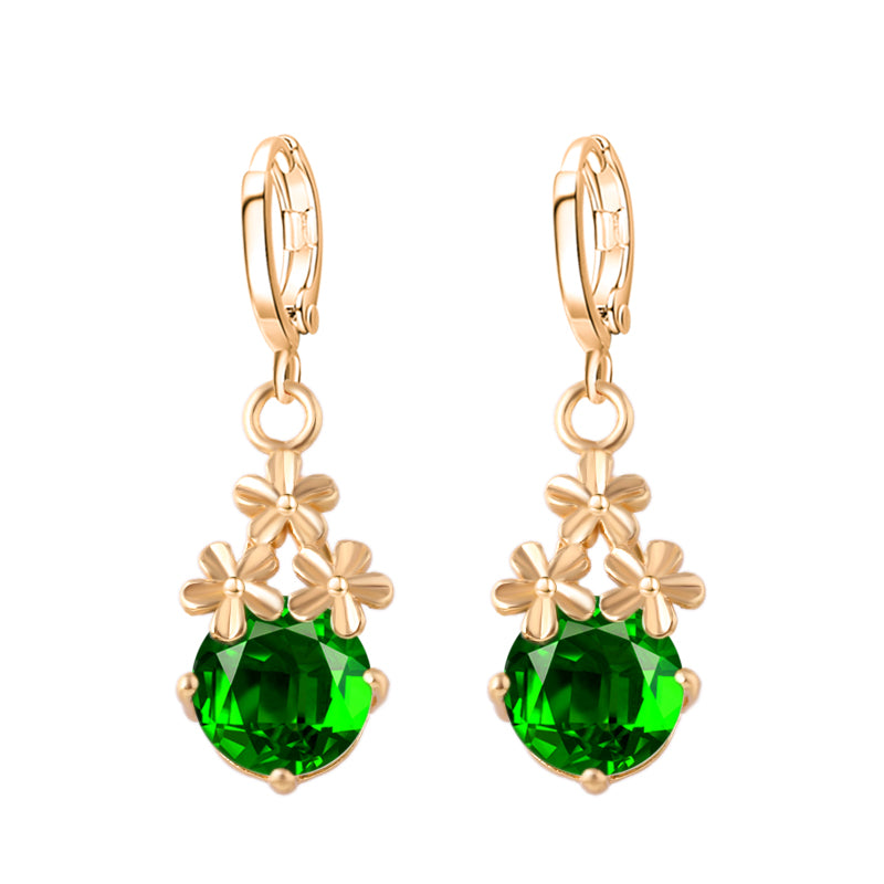 New Crystal Flower Drop Earrings - jewelery-light