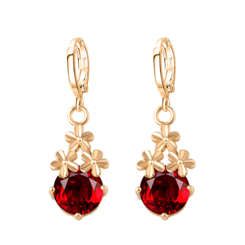 New Crystal Flower Drop Earrings - jewelery-light