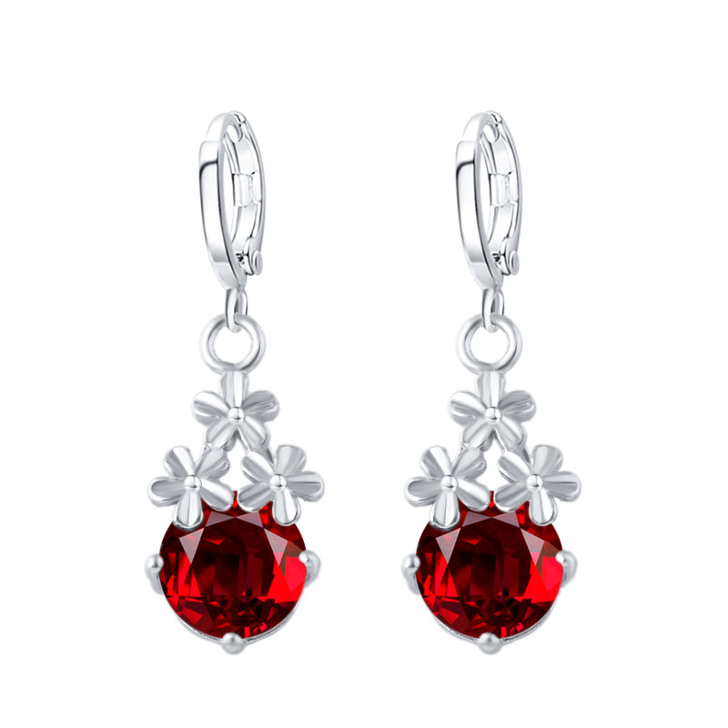 New Crystal Flower Drop Earrings - jewelery-light