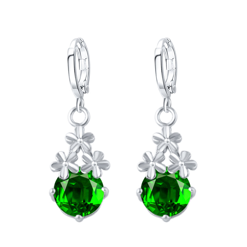 New Crystal Flower Drop Earrings - jewelery-light