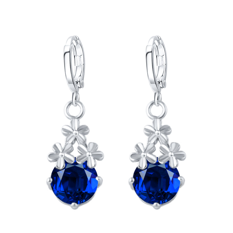 New Crystal Flower Drop Earrings - jewelery-light