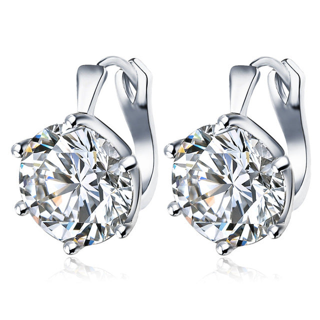 Crystal Flower Stud Earrings for Women Wedding Love Earring - jewelery-light