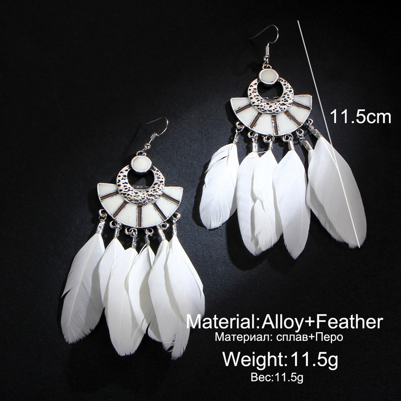 Multicolor Feather Earrings For Women - jewelery-light