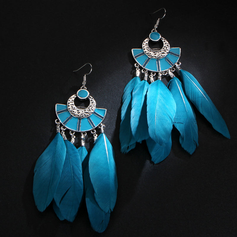 Multicolor Feather Earrings For Women - jewelery-light