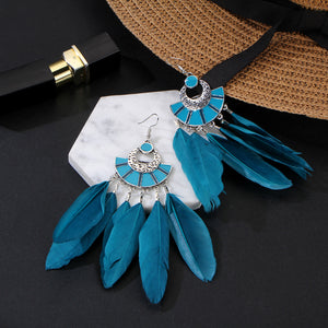 Multicolor Feather Earrings For Women - jewelery-light