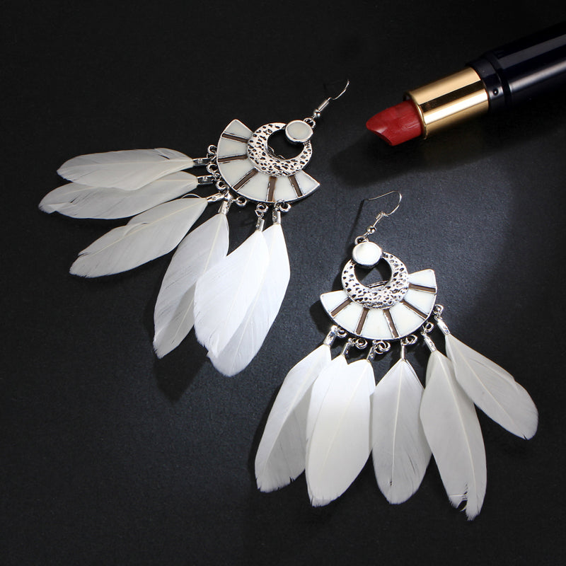 Multicolor Feather Earrings For Women - jewelery-light