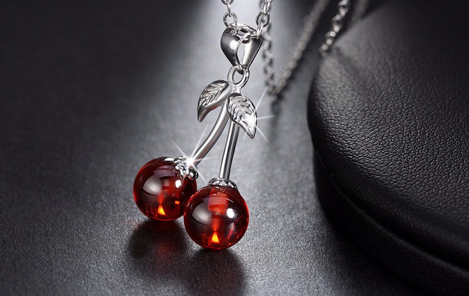 Cherry Pendant Necklaces for Women Genuine Silver Jewelry - jewelery-light