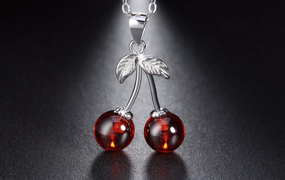 Cherry Pendant Necklaces for Women Genuine Silver Jewelry - jewelery-light