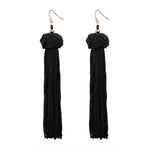 Long Tassel Cotton Drop Earrings For Women - jewelery-light