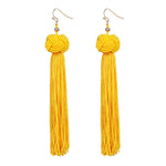 Long Tassel Cotton Drop Earrings For Women - jewelery-light