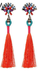 Crystal Long Tassel Drop Earrings For Women - jewelery-light