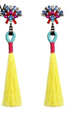 Crystal Long Tassel Drop Earrings For Women - jewelery-light