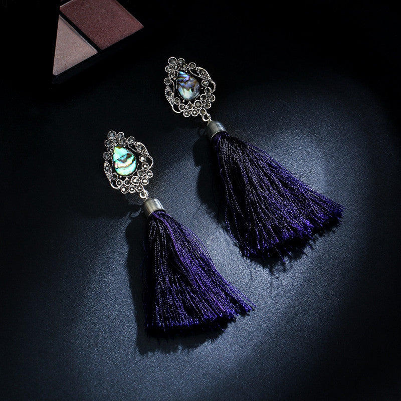 Crystal Long Tassel Drop Earrings For Women - jewelery-light
