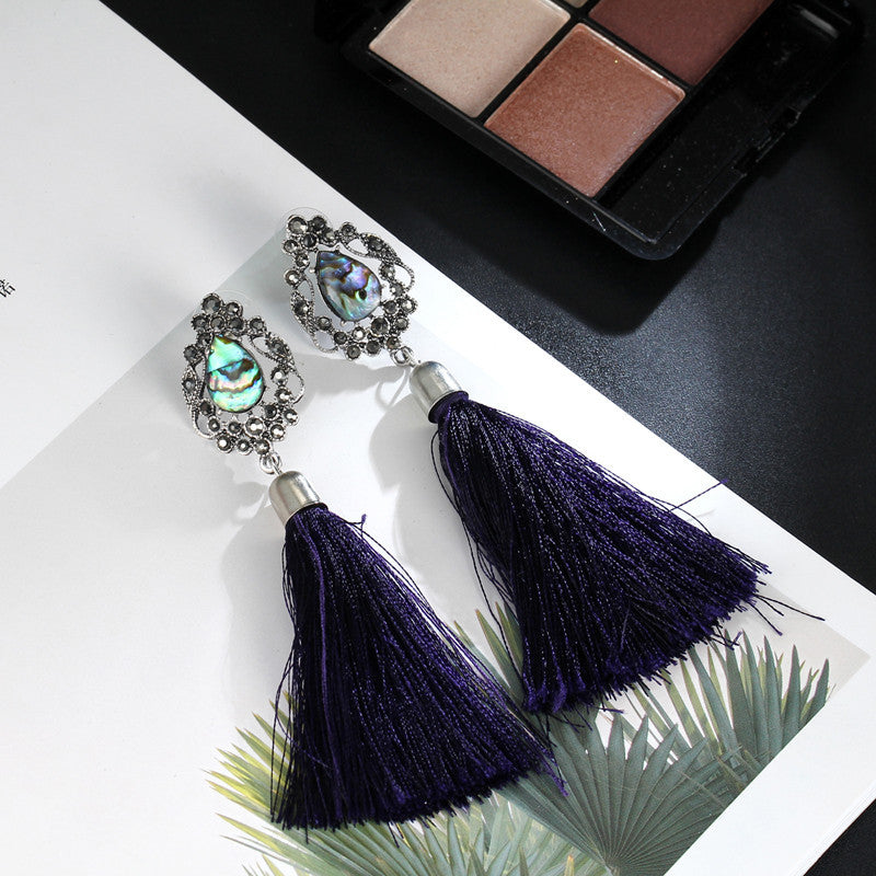 Crystal Long Tassel Drop Earrings For Women - jewelery-light
