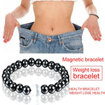 1Pc Weight Loss Round Black Stone Magnetic Therapy Bracelet Health Care - jewelery-light