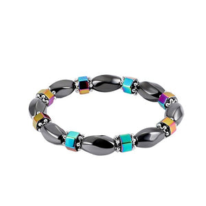 1Pc Weight Loss Round Black Stone Magnetic Therapy Bracelet Health Care - jewelery-light