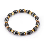 1Pc Weight Loss Round Black Stone Magnetic Therapy Bracelet Health Care - jewelery-light