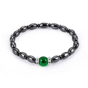 1Pc Weight Loss Round Black Stone Magnetic Therapy Bracelet Health Care - jewelery-light