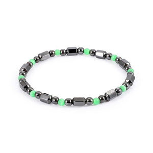 1Pc Weight Loss Round Black Stone Magnetic Therapy Bracelet Health Care - jewelery-light