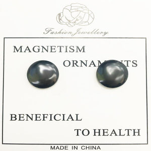 1 pair Weight Loss Stud Earrings Black Stone Magnetic Women - jewelery-light