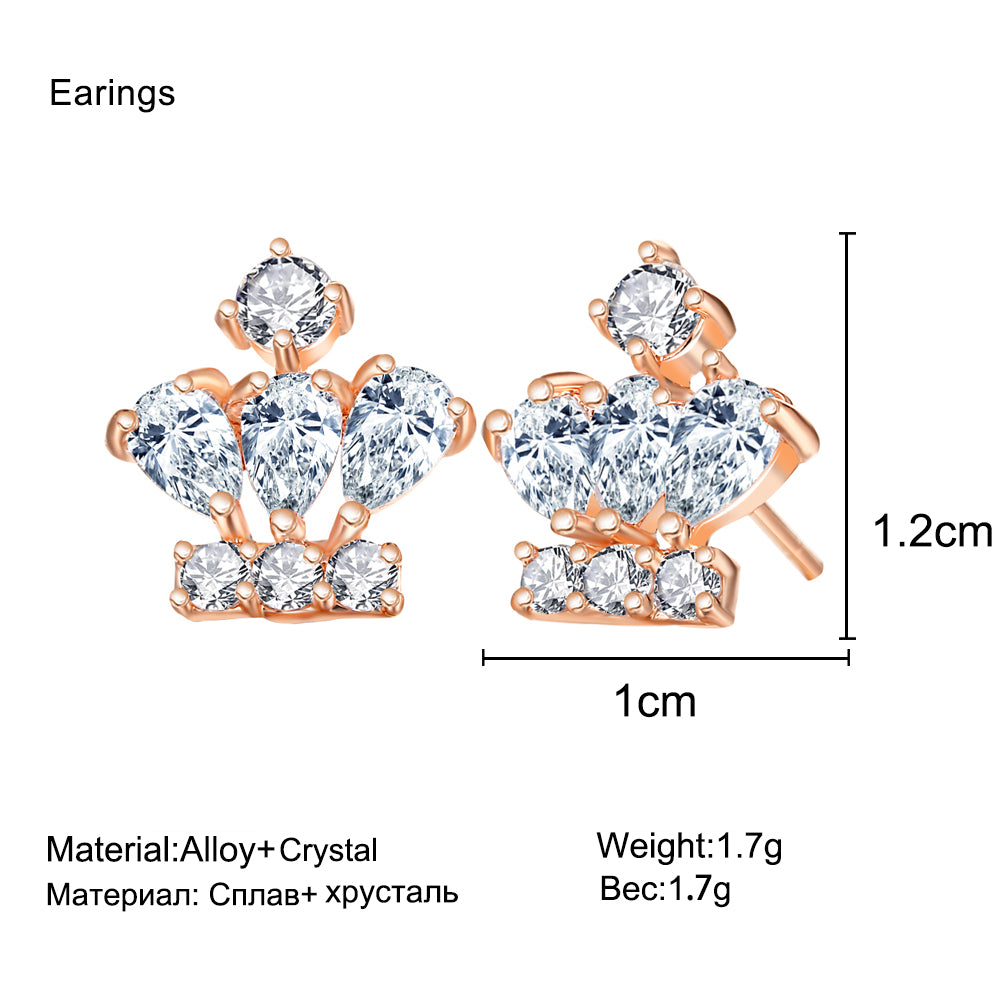 Crown Stud Earrings For Women - jewelery-light