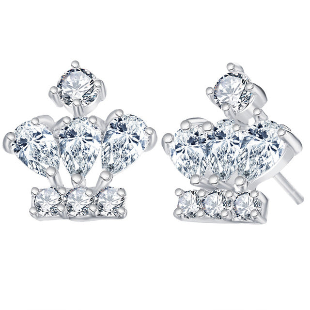 Crown Stud Earrings For Women - jewelery-light
