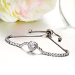 Heart Cubic Zirconia Bracelet For Women Cute Romantic - jewelery-light