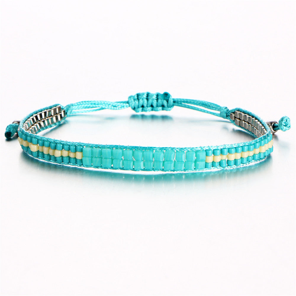 Bohemia Beads Weave Rope Friendship Bracelets For Woman Men Cotton - jewelery-light