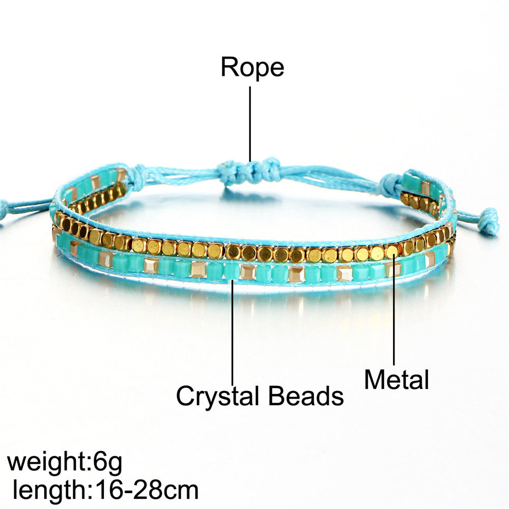 Bohemia Beads Weave Rope Friendship Bracelets For Woman Men Cotton - jewelery-light