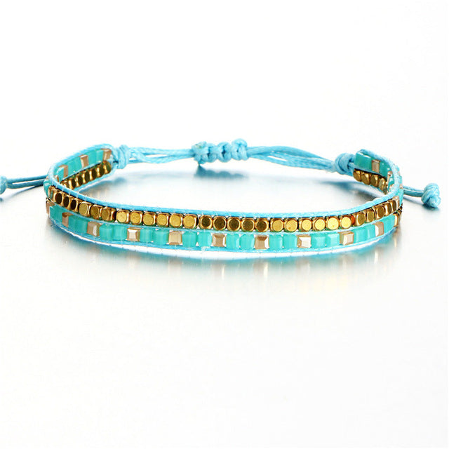 Bohemia Beads Weave Rope Friendship Bracelets For Woman Men Cotton - jewelery-light