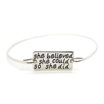 She Believed She Could So She Did Bangle - jewelery-light
