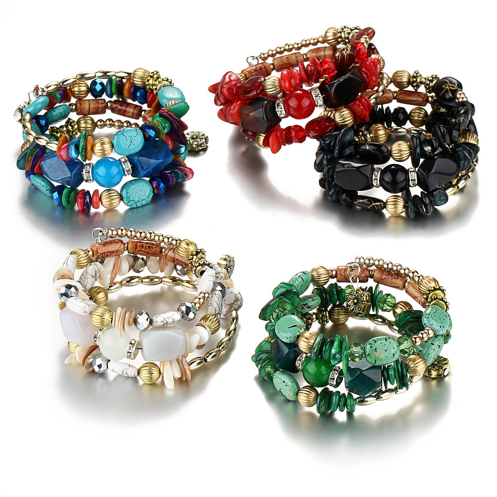 Multilayer Beads Charm Bracelets for Women - jewelery-light