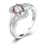 Crystal Rings For Women Hollow Geometric Statement Engagement Ring - jewelery-light