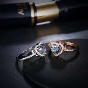 Heart Crystal Wedding Rings For Women - jewelery-light