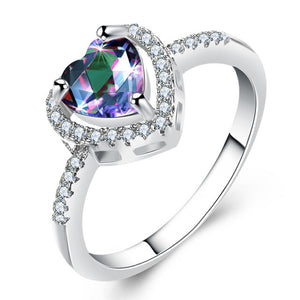 Heart Crystal Wedding Rings For Women - jewelery-light