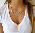 Necklaces Beads Choker Feather Pendants  for women - jewelery-light