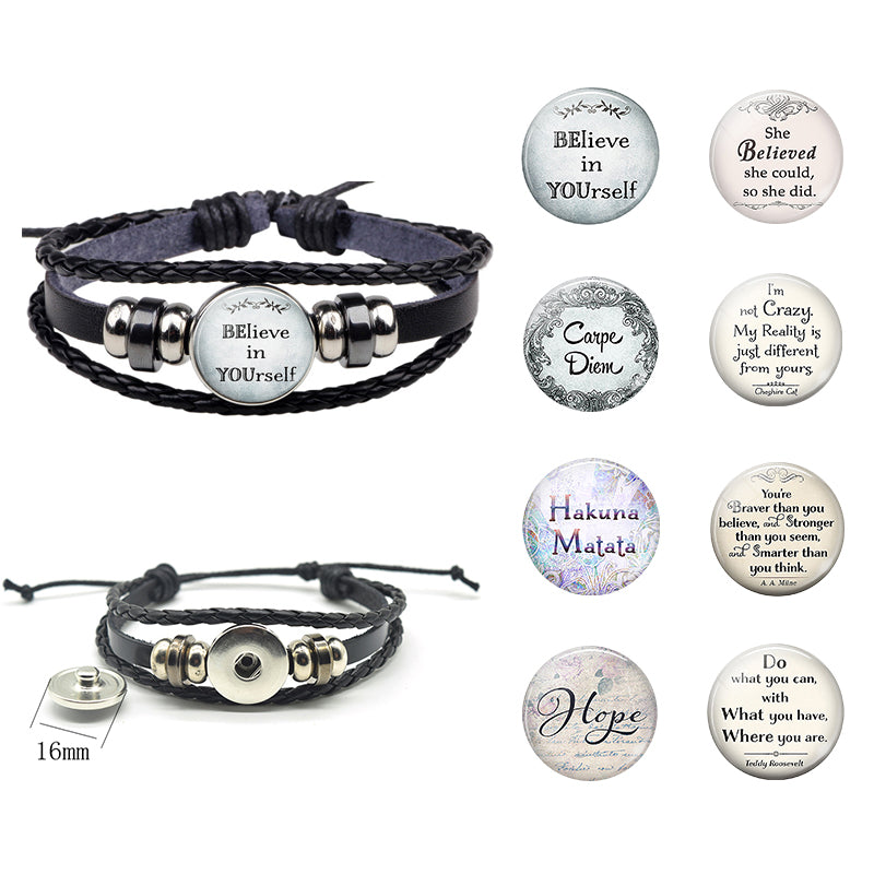 Believe In Yourself Bracelet Inspirational Quote - jewelery-light