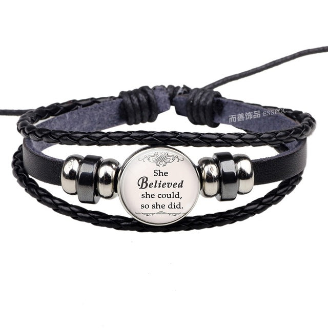 Believe In Yourself Bracelet Inspirational Quote - jewelery-light