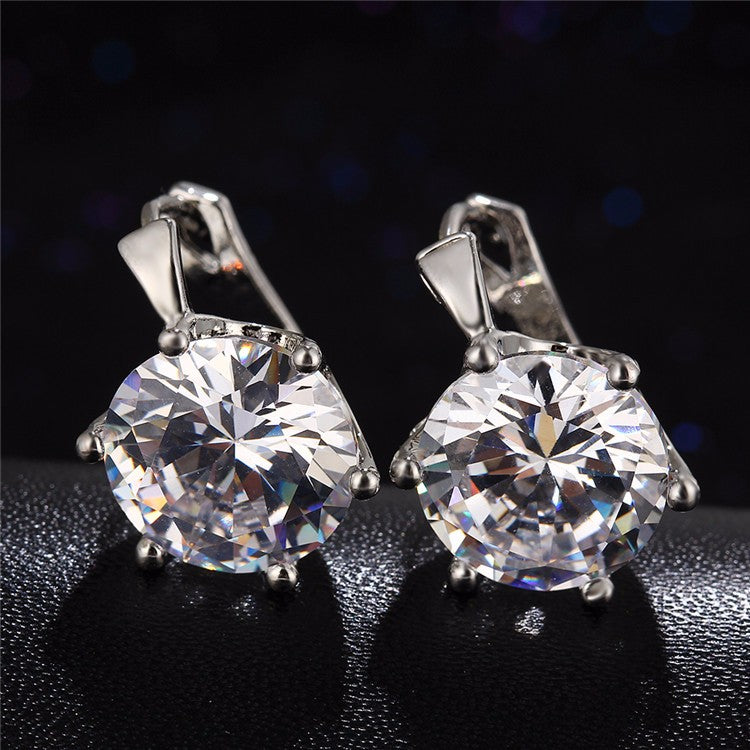 Crystal Flower Stud Earrings for Women Wedding Love Earring - jewelery-light